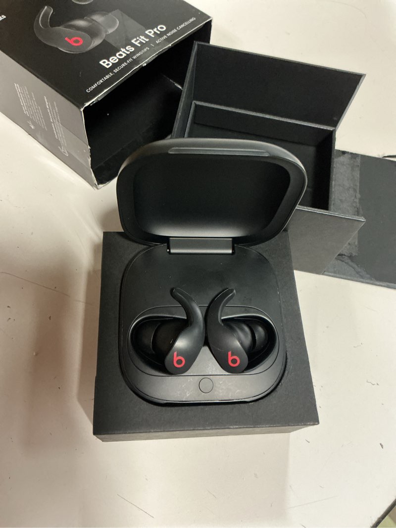 Condition photo showing Good Condition for beats fit pro (1st gen) - true wireless noise cancelling earbuds - active noise cancelling - sweat resistant earphones, compatible with apple & android, class 1 bluetooth®- beats black beats black fit pro without applecare+