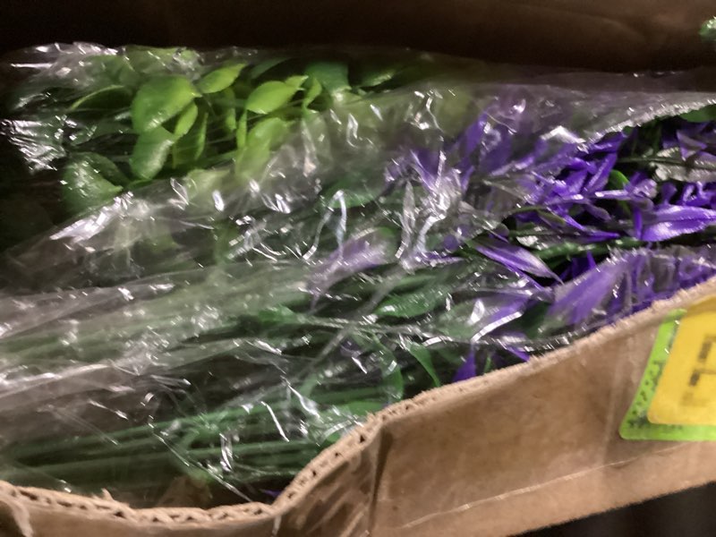 Condition photo showing As Is for hananona 12 pcs artificial flowers outdoor, faux artificial plants uv resistant plastic flower bulk for hanging planter porch window home wedding fall summer decor (12, fuchsia, purple, yellow, green) 12 fuchsia, purple, yellow, green