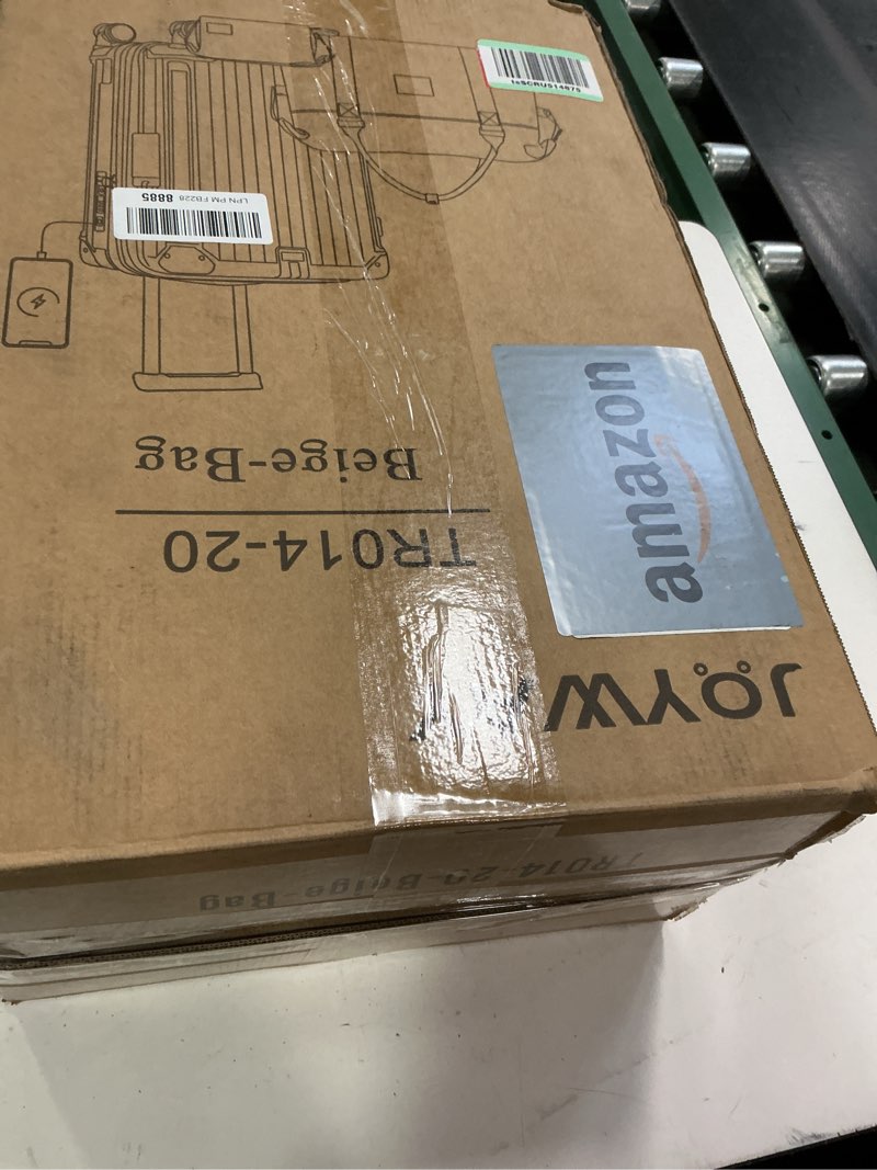 Condition photo showing New/Like New for Joyway 20in Carry On Luggage with Cup Holder and USB Port, 25% Expandable Capacity, Smart Suitcase with Anti Slip Wheels and Handbag, Perfect for Men and Women 3 Piece Set White Carry-On 20-Inch Handbag White