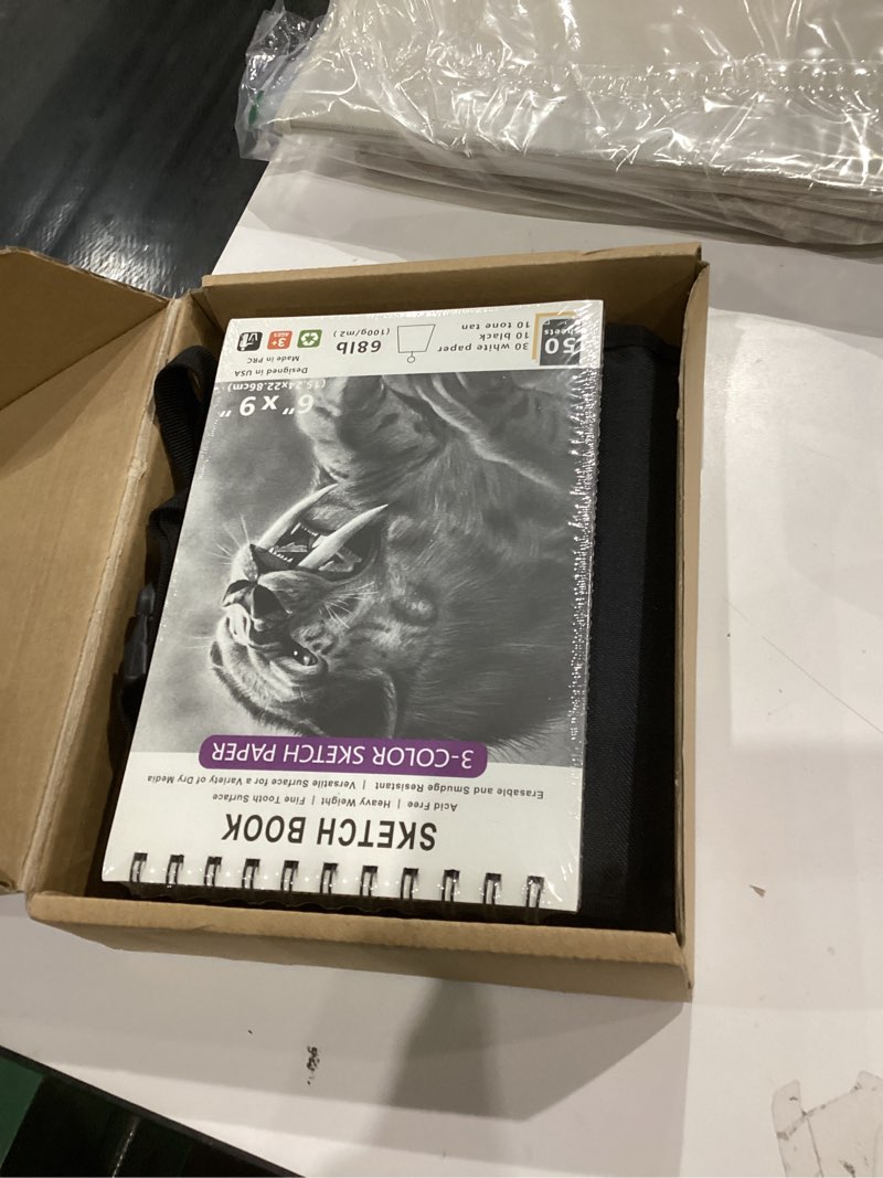 Condition photo showing New/Like New for HIFORNY 60 Pcs Drawing Kit Sketching Pencil Set,Sketch Pencils Art Supplies with 3-Color Sketchbook,Graphite,Charcoal,Drawing Pencils for Adults Artists