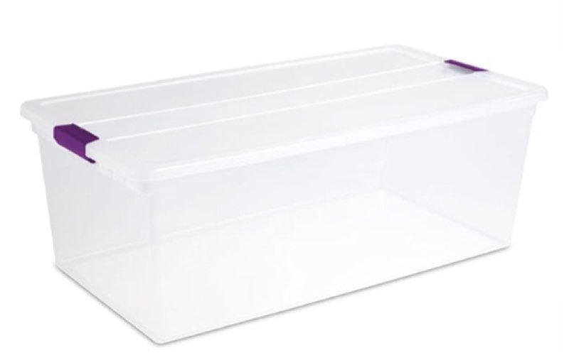 Sterilite 110 Qt ClearView Latch Storage Box, Stackable Bin with Latching Lid, Plastic Contain
