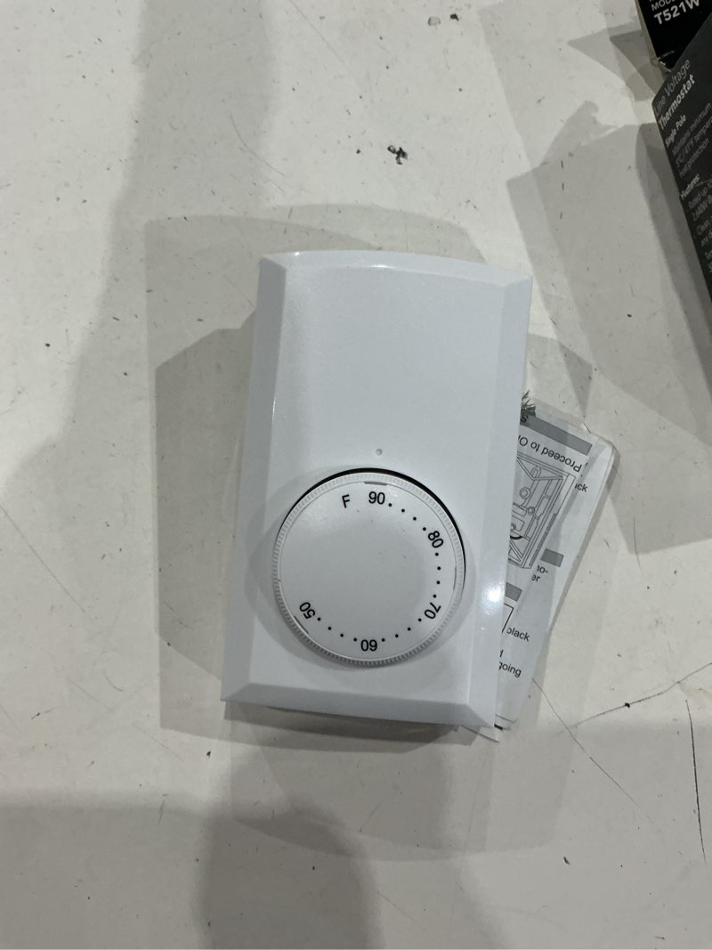 Condition photo showing As Is for cadet wall mount heating dial single pole thermostat