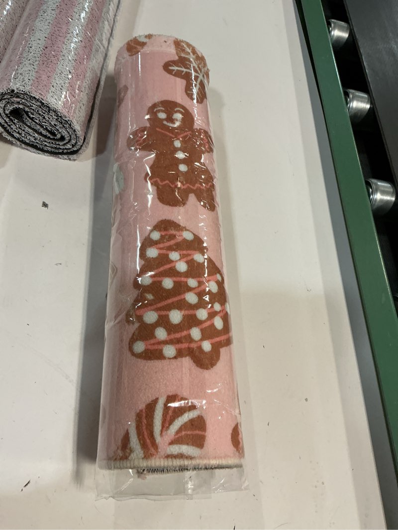 Condition photo showing New/Like New for Nogrit Pink Christmas Door Mat, 17x30 Inch Non-Slip Doormat for Living Room Rug Door Mat Entryway Bedroom Kitchen for Indoor Entrance Christmas - Anti-slip - 2