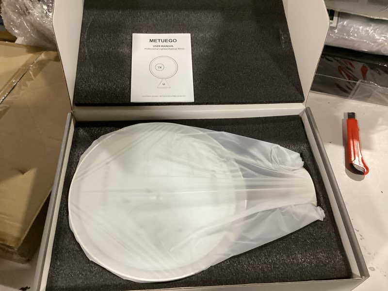 Condition photo showing Good Condition for Lighted Makeup Mirror with Magnification Electric Plug in, 7X Magnifying Lighted Vanity Makeup Mirror with Led Lights Nickel