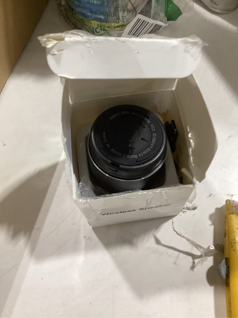 Condition photo showing Good Condition for portable bluetooth speaker 5.4, mini speaker, 12h battery life & noise reduction mic, metal cover, tws pairing, wireless speaker with rgb lights for home/travel/outdoor by music lovers-black
