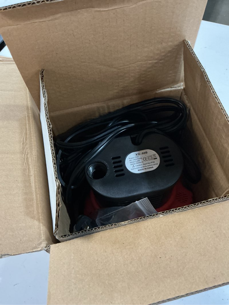 Condition photo showing As Is for agiiman pool cover pump above ground - 850 gph submersible water pump for pool draining, portable small sump pumps with 16' drainage hose and 25' power cord, 3 adapters, black
