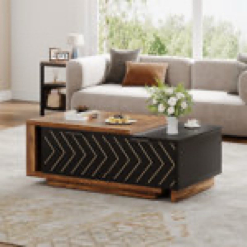 Benziger Nesting Extendable Coffee Table Color: Brown/Black