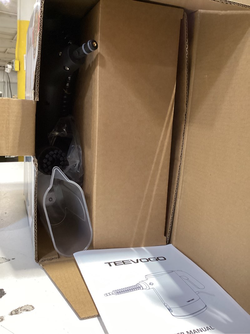 Condition photo showing Good Condition for teevogo pressurized steam cleaner, 15s instant heat handheld steam cleaner, upgrade 650ml tank, lightweight portable steamer for cleaning home, kitchen, grout, floor, window, car, bathroom and clothes white