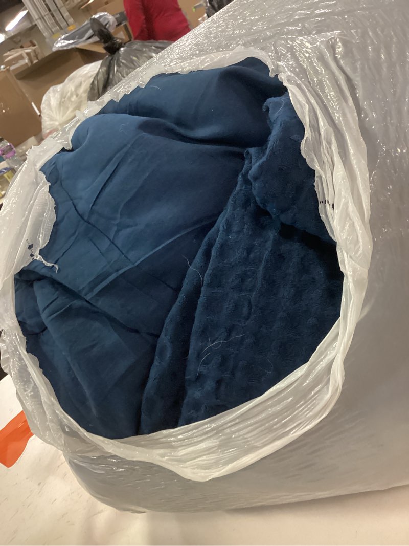 Condition photo showing As Is for PHF Ultra Soft Waffle Weave Comforter Set California King Size, 3 Pieces Lightweight Breathable Comfy Bedding Set, Comfy Textured 1 Comforter with 2 Pillow Shams, Navy Blue California King Navy Blue