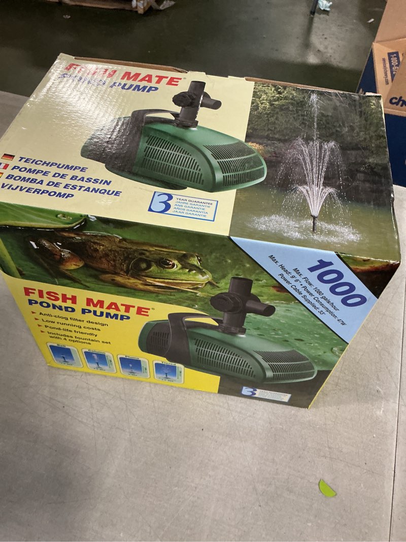 Condition photo showing New/Like New for Fish Mate 1000 Submersible Pond Pump with Fountain Set - 1 080 Gallons per Hour
