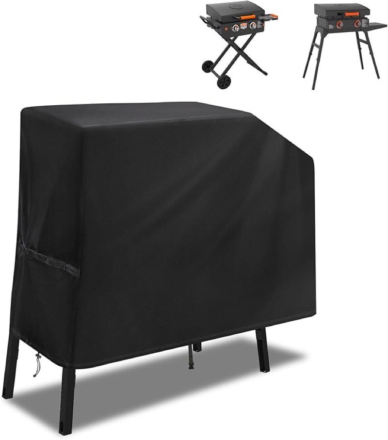 Griddle Grill Cover for Blackstone 22 inch and 17 inch with Hood and Stand, Waterproof Oxford Grill Cover - Only Cover