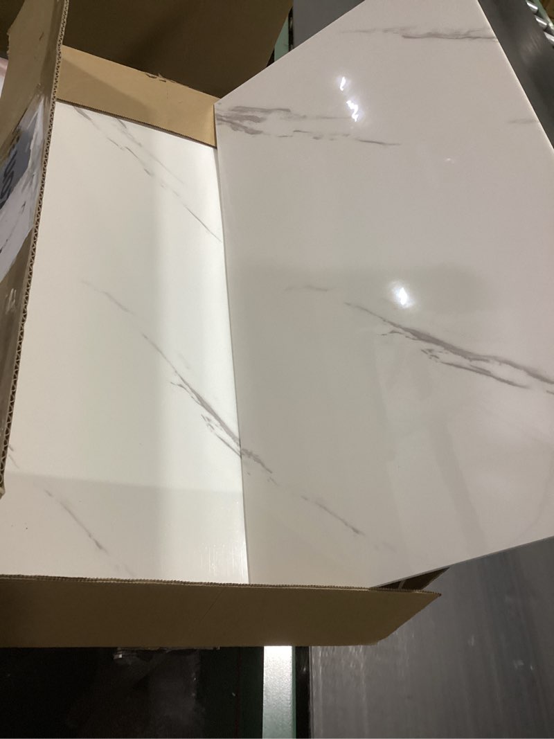 Condition photo showing New/Like New for Haimin Wall Panels Peel and Stick 10 Pieces 23.6x11.8in (19.4 Sq. Ft. Coverage) Lightweight Backsplash Marble Look Tile (not Real Marble) Ideal for Kitchen Bathrooms Living Rooms Bedrooms (White-JSB)