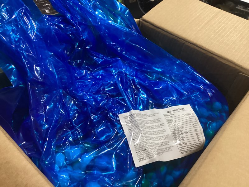 Condition photo showing As Is for production date 06 july 2024 firstchoicecandy sour freeze dried ball candy 10kg (pack of 1))