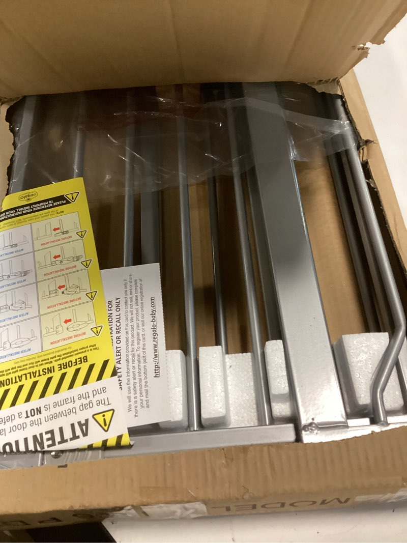 Condition photo showing Good Condition for Regalo Easy Step Extra Tall Walk Thru Baby Gate, Bonus Kit, Includes 4-Inch Extension Kit, 4 Pack of Pressure Mount Kit and 4 Pack of Wall Mount Kit, Platinum Platinum 29-36.5"W x 36"H