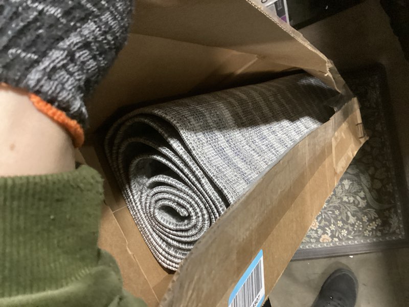 Condition photo showing Good Condition for JONATHAN Y Skoura Modern Bold Stripe Beige/Dark Gray Runner Rug, 2x10, Bohemian, Casual, Easy-Cleaning for Living Room, Bedroom, Kitchen, Pet Friendly, Non-Shedding (MOH305A-210) 2'3" x 10' (Runner)