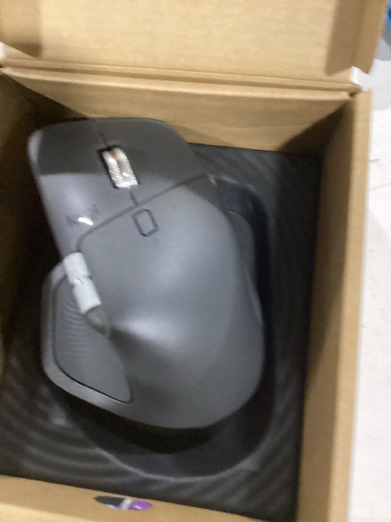 Condition photo showing As Is for Logitech MX Master 4, Ergonomic Wireless Mouse with Advanced Performance Haptic Feedback, Ultra-Fast Scrolling, USB-C Charging, Bluetooth, Windows, MacOS - Graphite Graphite Mouse