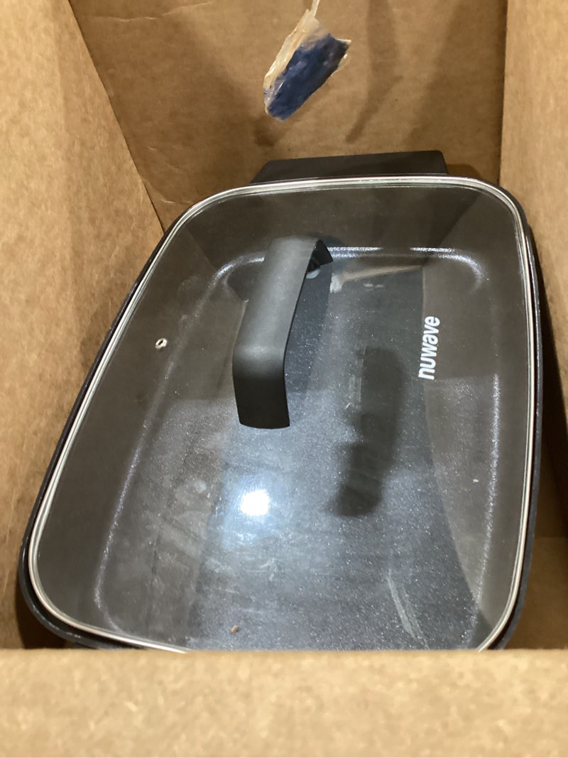 Condition photo showing Good Condition for nuwave medley xl digital electric skillet, family size griddle w/glass lid, 2025 new & improved precision heating, 100°-425°f, pfas free g11 nonstick ceramic coating, portable hot plate, 7qt capacity cool gray