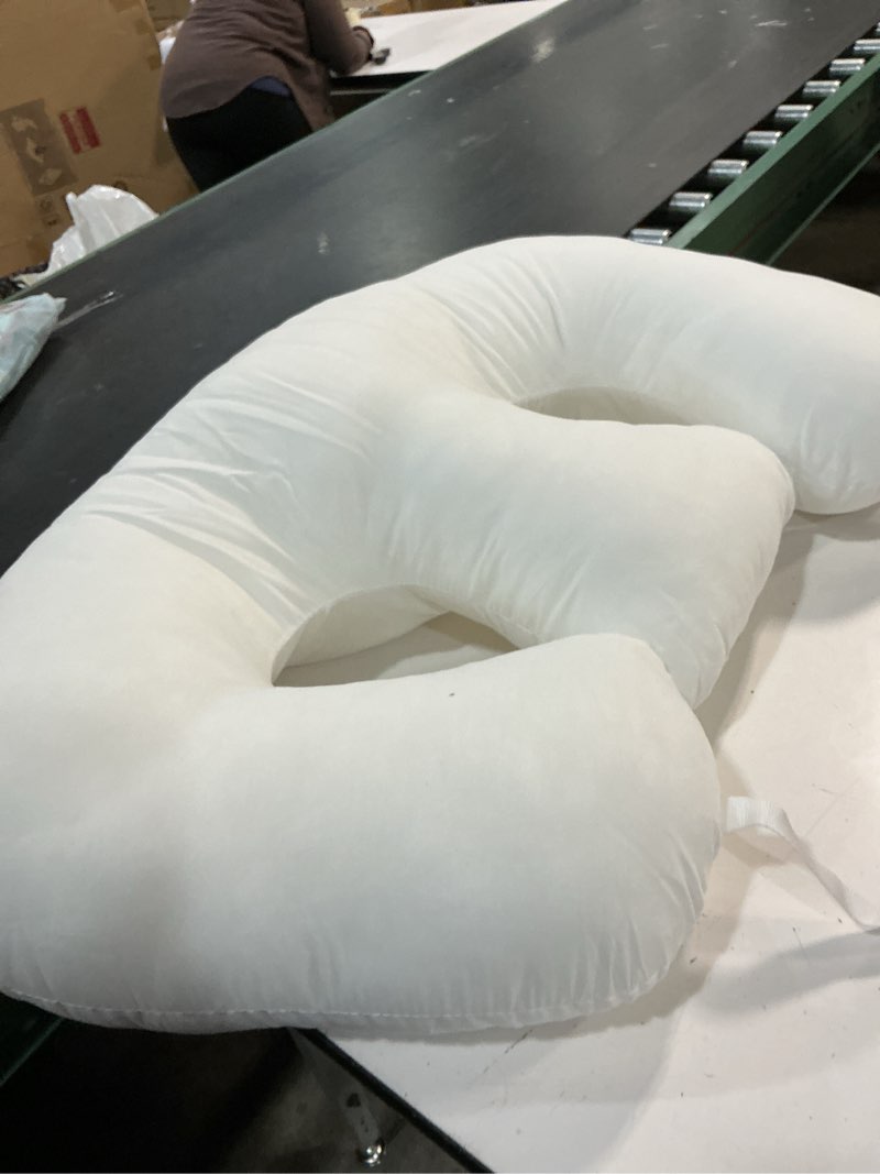 Condition photo showing As Is for generic breast pillow spa massage chest cushion soft portable massage breast bolster pillow breast support pillow for travel sleeping, white