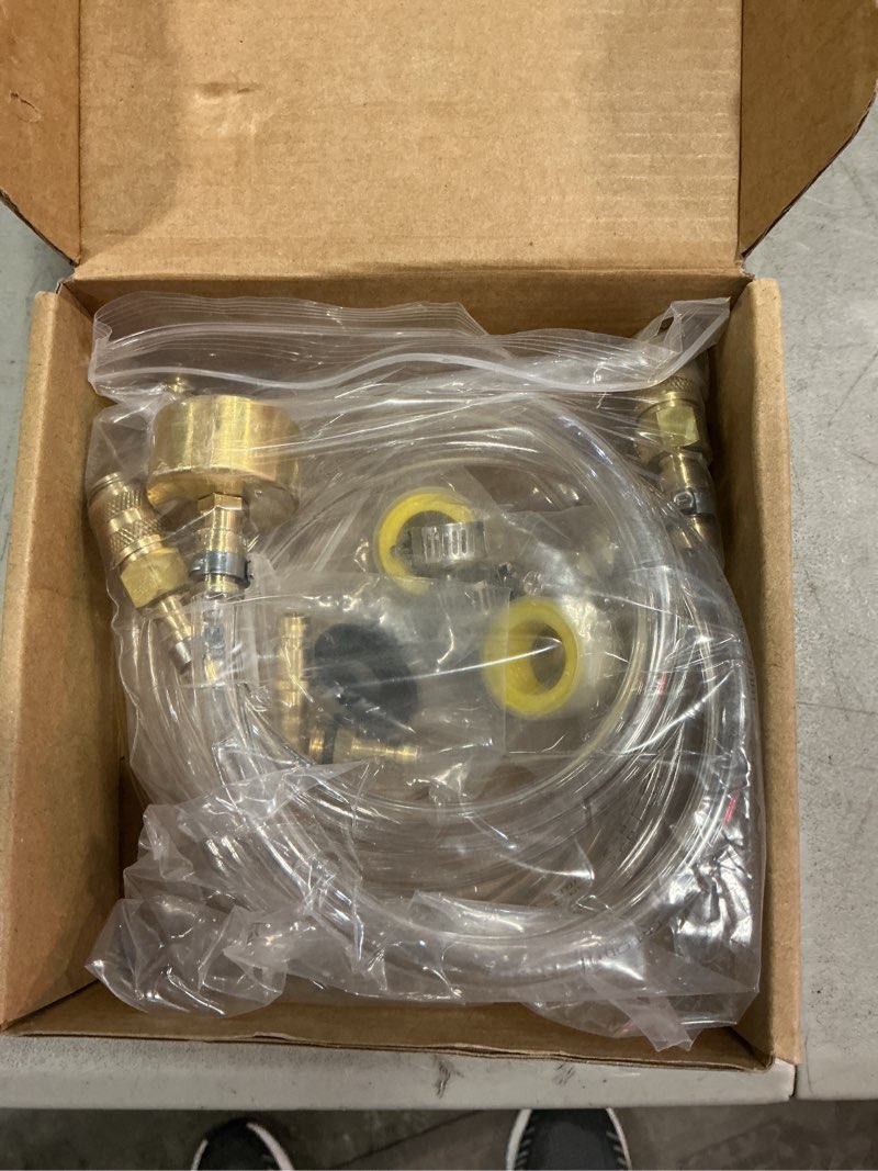 Condition photo showing New/Like New for seastar hydraulic steering bleed kit, leak-proof quick-connect marine bleeder tool, upgraded cap for clean fill & drain, compatible with seastar hydraulic steering systems (brass style)