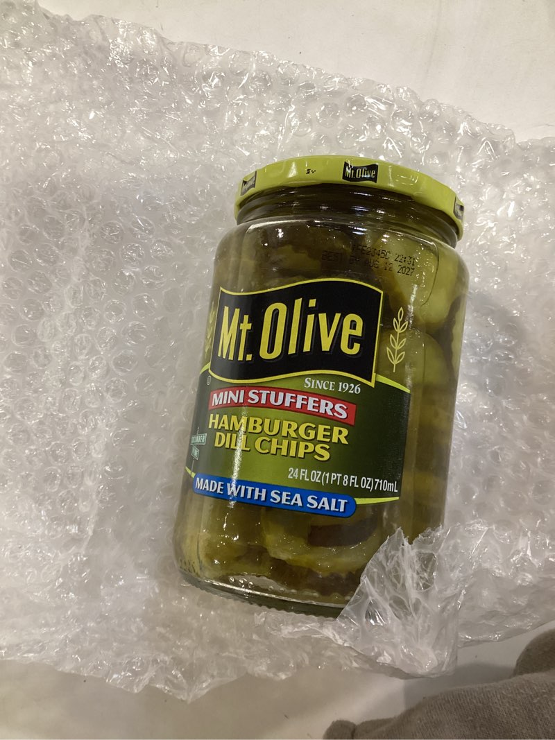 Condition photo showing New/Like New for mt. olive mini stuffers hamburger dill chips