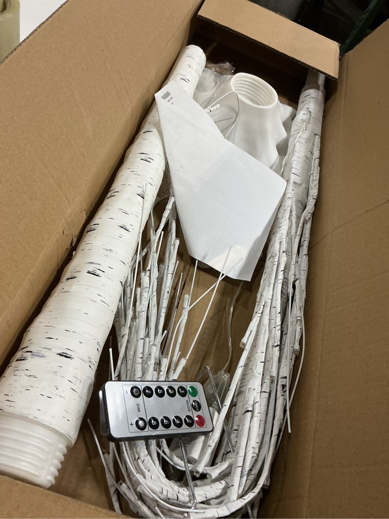 Condition photo showing Good Condition for 5FT Lighted Birch Tree with 90 LEDs Warm White and Multicolor Lights, 8 Functions Remote Faux Light Up Twig Christmas Tree with Lights for Indoor Outdoor Xmas Holiday Party Decoration 5FT 1Pack