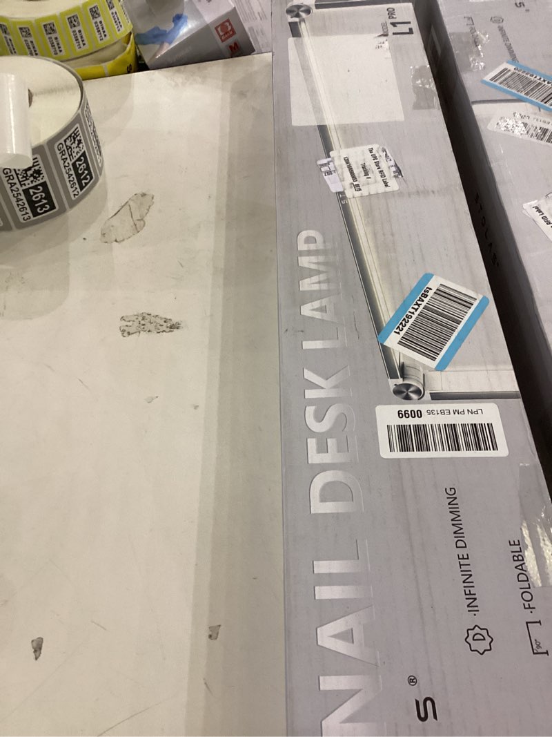 Condition photo showing New/Like New for LED Desk Lamp 36W, 4000-6000K Dimmable Table Lamp, 3 Lighting Modes, Square Desk Light for Study, Model Building, Painting, Crafting-White