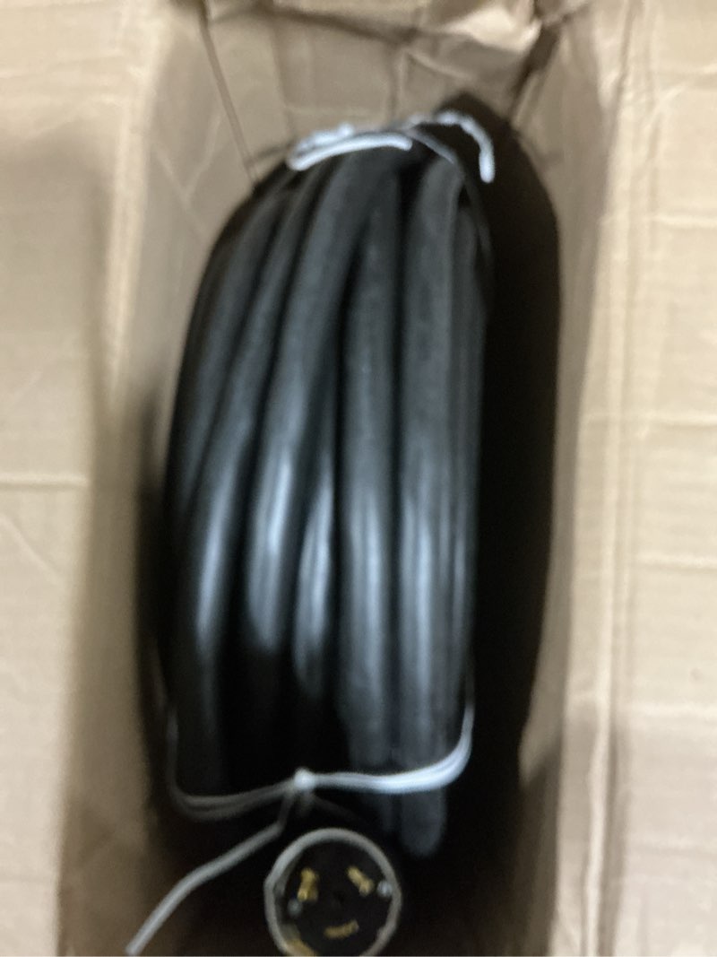 Condition photo showing As Is for Southwire Power Distribution Extension Cord - Splits 50-Amp Service into Dual Feeds - Flexible Jacket - Oil & Moisture Resistant - WC596 Grade - 6/3 & 8/1 STOW - 100 Foot 100 ft Extension Cord