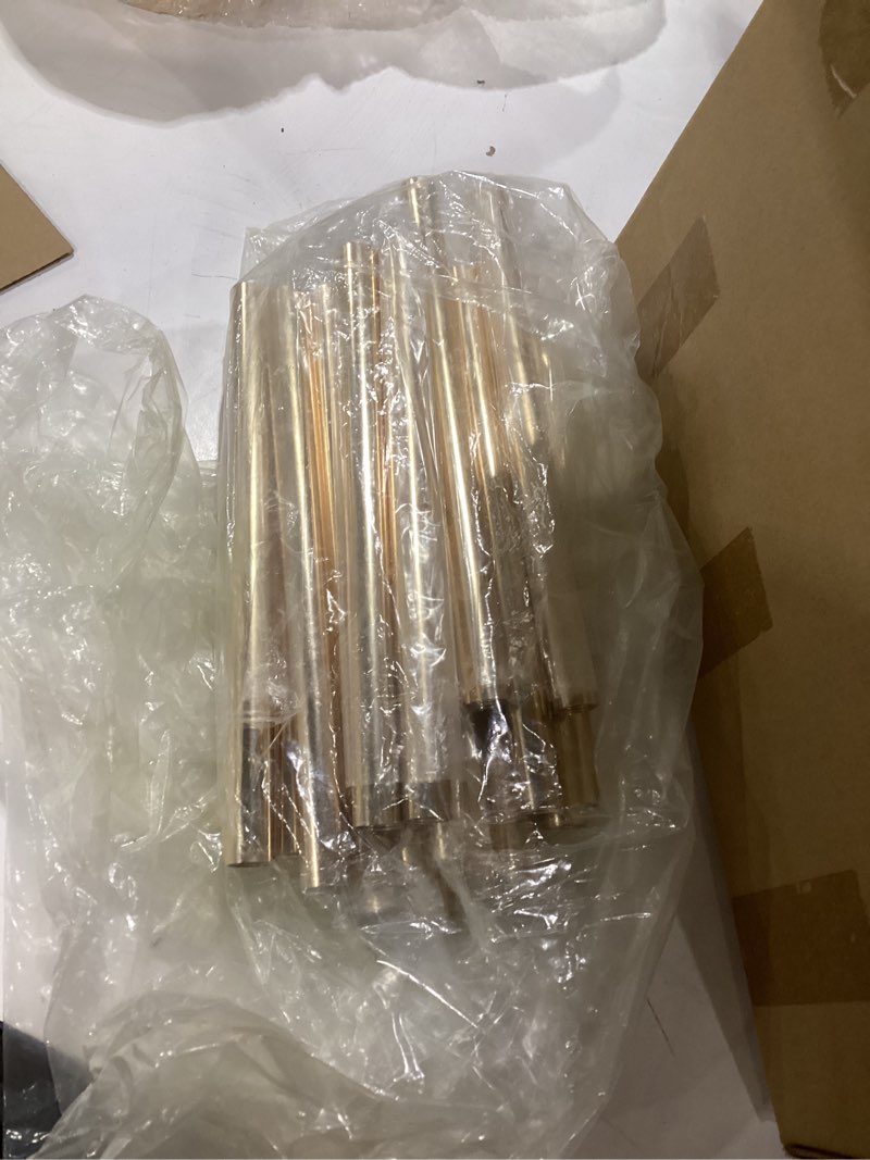 Condition photo showing Good Condition for bigsee 10 pcs 21.65 inches crystal flower stand wedding centerpieces for tables, tabletop gold metal flower arrangement holder, elegant bulk metal vases for reception party ceremony decoration gold 10 x s