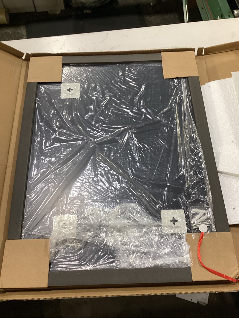 Condition photo showing New/Like New for ciliber frameless mirror, 18x24 mirrors for wall, rectangle bathroom mirror for over sink, 18 inch vanity mirror with polished edge, 3mm tempered glass, hangs horizontally or vertically frameless 24"l x 18"w