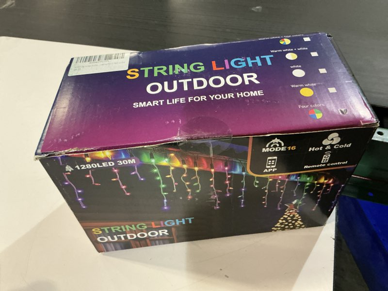 Condition photo showing New/Like New for Christmas String Lights Outdoor - 99Ft/30M 1280 LED 8 Modes with Remote Control and App Waterproof Christmas Lights for Patio Yard Garden Wedding Party-Multicolor Multicolor 1280LED / 99FT