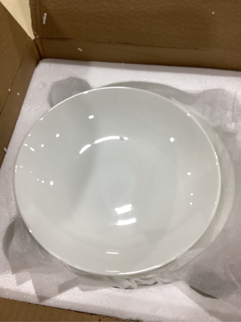 Condition photo showing Good Condition for OniAnt Pasta Bowls, 25.7oz Salad Bowl White Bone China Soup Bowls, 8 inch Pasta Bowls Set of 6 Lighten Wide Shallow Kitchen Plates for Serving Dinner - Microwave Dishwasher Safe, Kitchen Gifts
