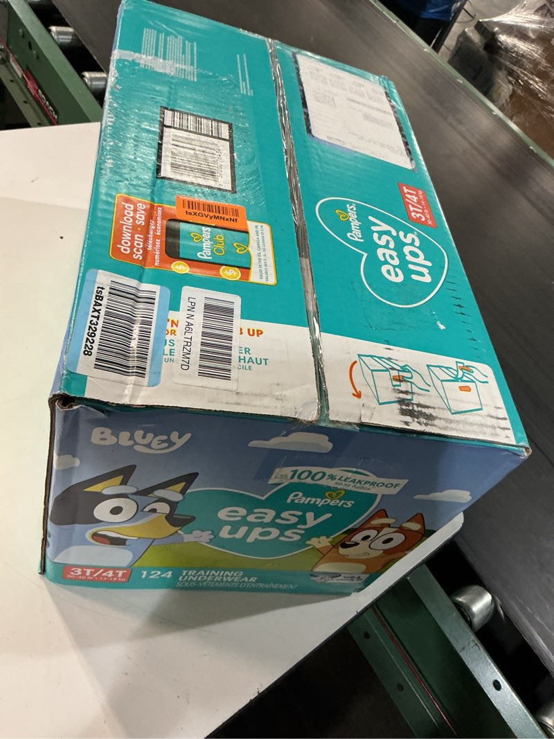 Condition photo showing New/Like New for pampers training pants - easy ups boys & girls bluey - size 3t-4t, 124 count, children's potty underwear (packaging may vary) 3t-4t 124