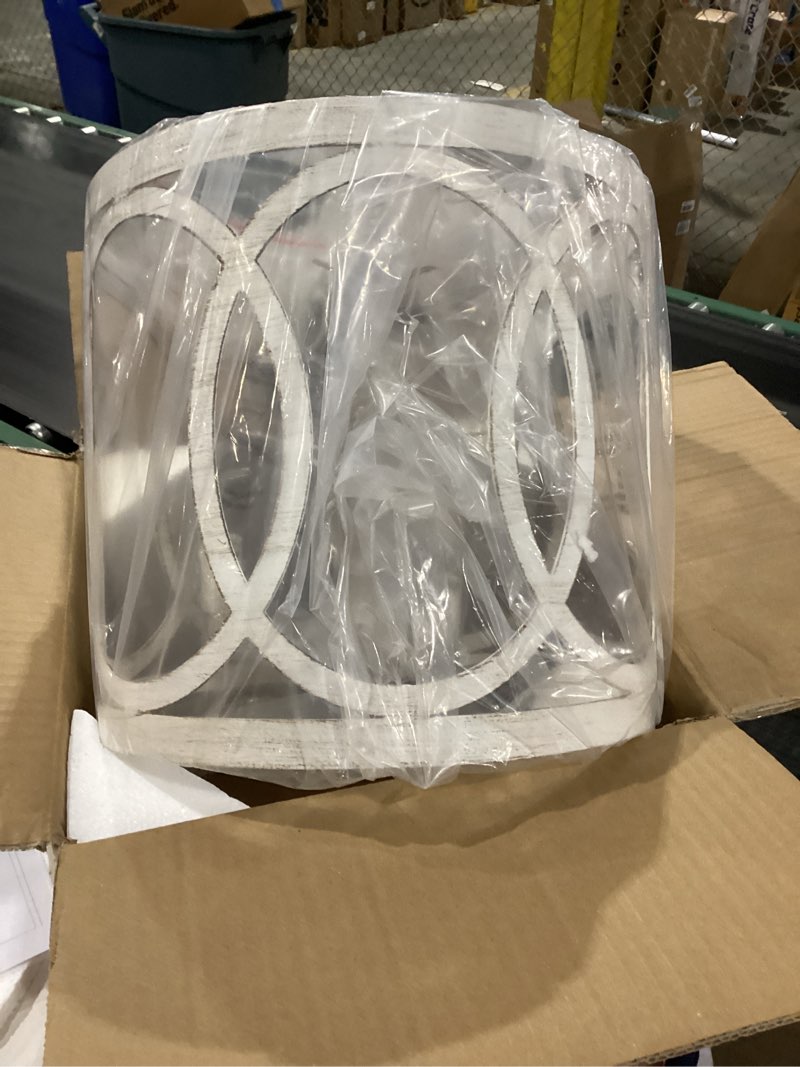 Condition photo showing New/Like New for WUZUPS Crystal Chandelier 3-Light Vintage Farmhouse Pendant Ceiling Light Lighting Fixture for Foyer Diningroom Bedroom Hallway Storage Kitchen Bathroom, H 10.8" W 11.8", E12 Base, Antique White Antique White, 3-Light Pendant 11.8" wide