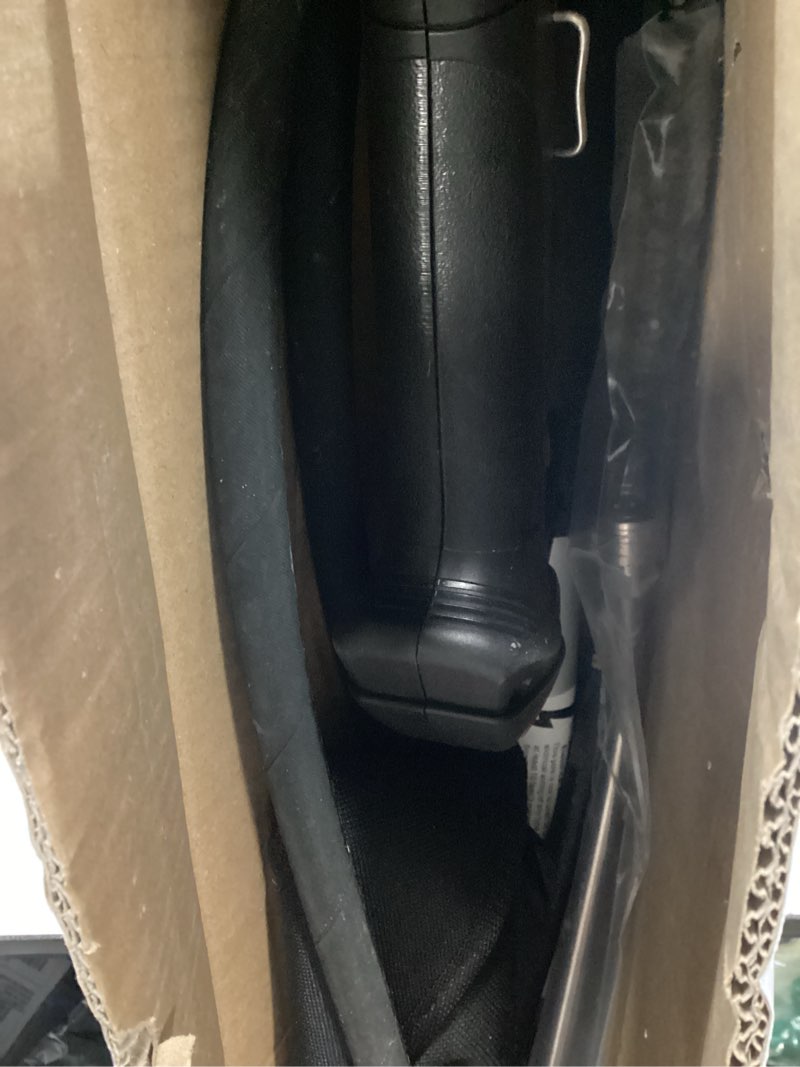 Condition photo showing As Is for janz 24 ft, aluminum telescoping pressure washer wand with 2 pressure washer extension wands,gutter cleaner attachment, 7 spray nozzle tips, 2 hose inlet adapters, pivoting coupler and support harness yellow