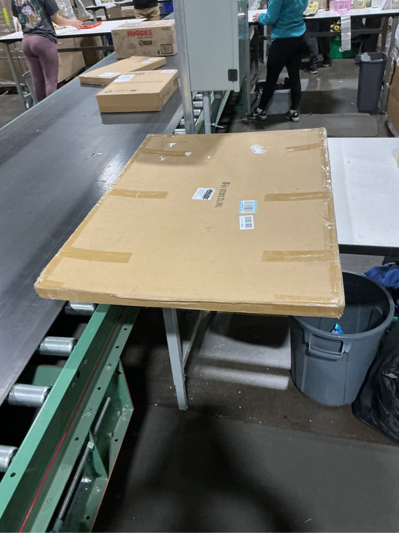 Condition photo showing Good Condition for 24x36 Poster Frame Walnut Brown with Black Back Board, Curved Extra Wide Edges, Wooden Vintage Style Poster Frame 24x36 inches for Wall Decor. Walnut Brown 24x36