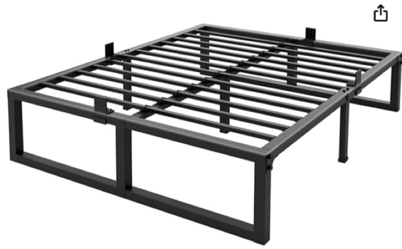 yitong angel 16 inch queen bed frame,3500 lbs heavy duty metal platform,steel slats support/no box s
