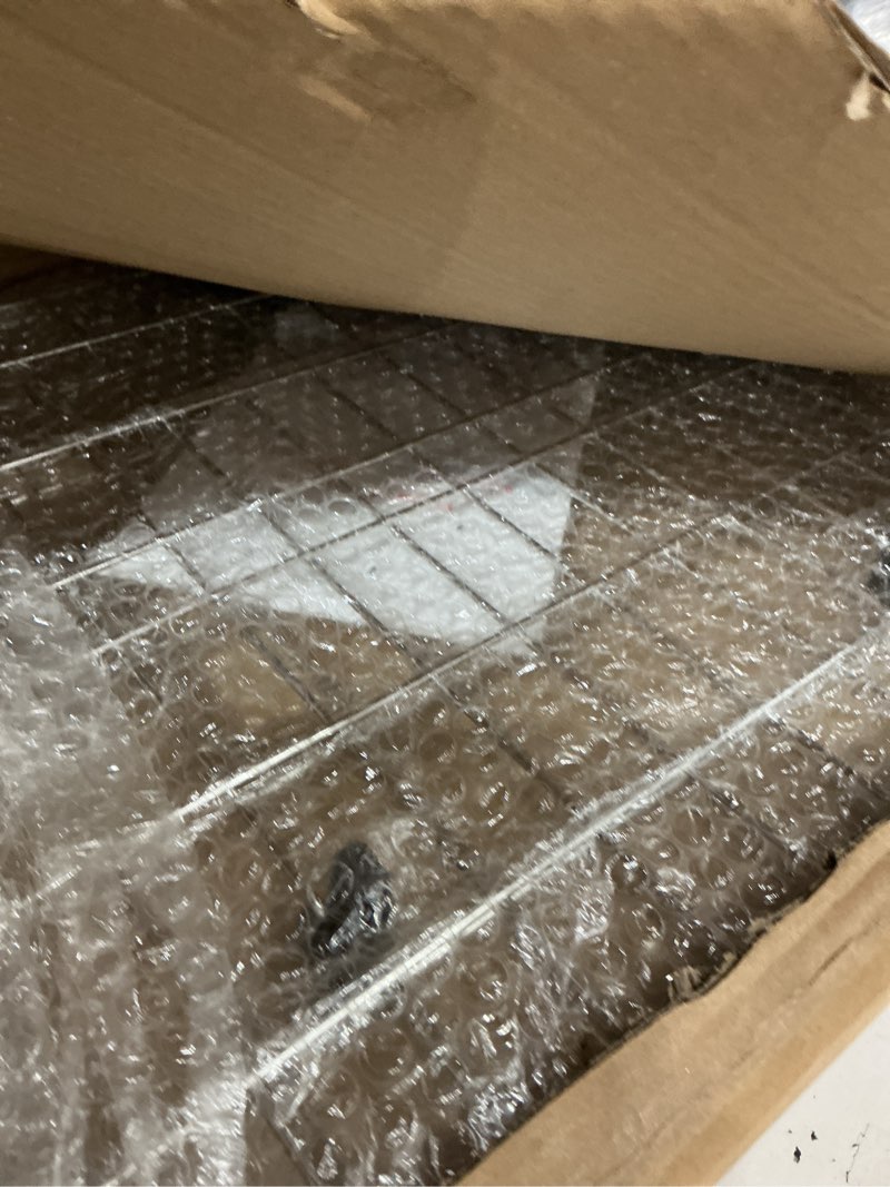 Condition photo showing As Is for 29-1/2" x 15-1/2" stainless steel sink grid bottom protector rack | 304 stainless, anti-rust, sink bottom protector, scratch proof, center drain, multi-use rack, heavy duty, easy clean 29-1/2" x 15-1/2" center drain