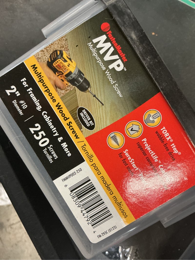 Condition photo showing Good Condition for fastenmaster #10 x 2 in. torx ttap drive suresink flat head mvp multi-purpose wood screw (250-pack)