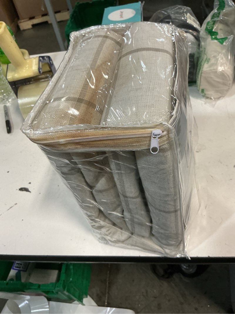 Condition photo showing As Is for driftaway 100% blackout windowpane plaid linen curtains double layer farmhouse drapes 90 inches long for living room bedroom yarn dyed woven thermal insulated rod pocket back tab 2 panels taupe taupe 52"w x 90"l (pack of 2)