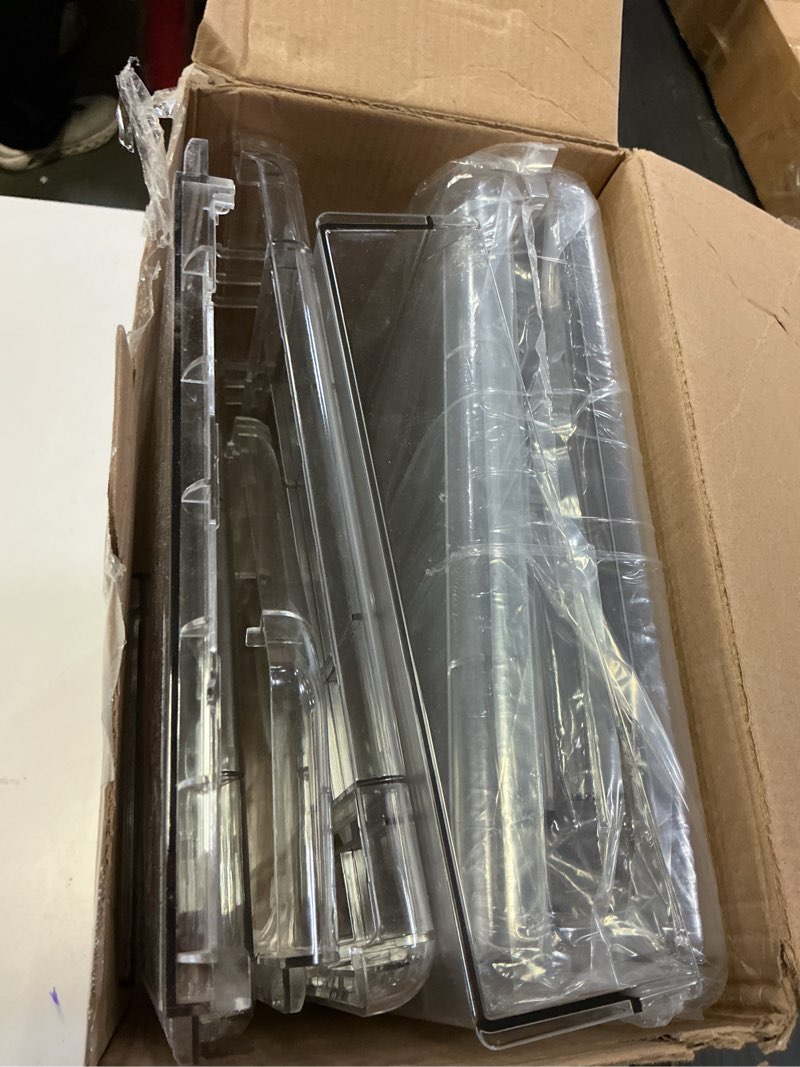 Condition photo showing As Is for Hat Organizer Box – Stackable Clear Display Box with Sliding Drawer, Holds 15 Baseball Caps, Closet and Shelf Organizer for Hats, Transparent Display with Anti-Slip Feet