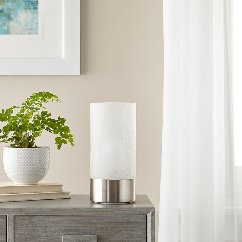 new allen & roth 10" brushed nickel touch accent lamp model 1233067 