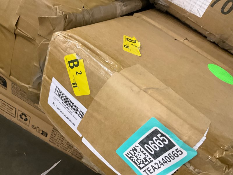 Condition photo showing As Is for Art3d 6-Piece Wood Slat Acoustic Panels for Stylish Decor and Noise Reduction, 3D Textured Panel for Ceiling and Wall, Walnut 6Pcs - 94.5 * 7.9 inch Walnut 6