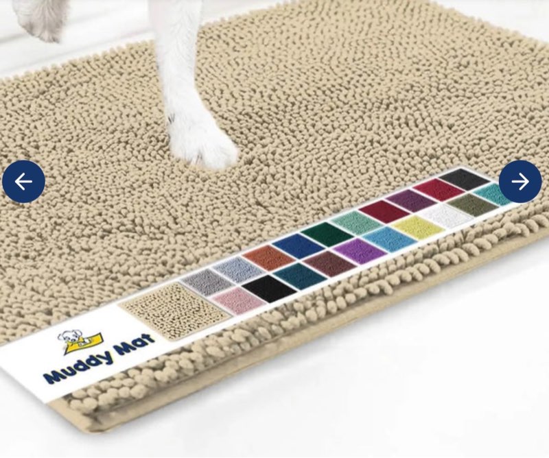 Smiry Dog Door Mat for Muddy Paws 34x21, Absorbs Moisture and Dirt Doormat, Non-Slip Washable Quick 