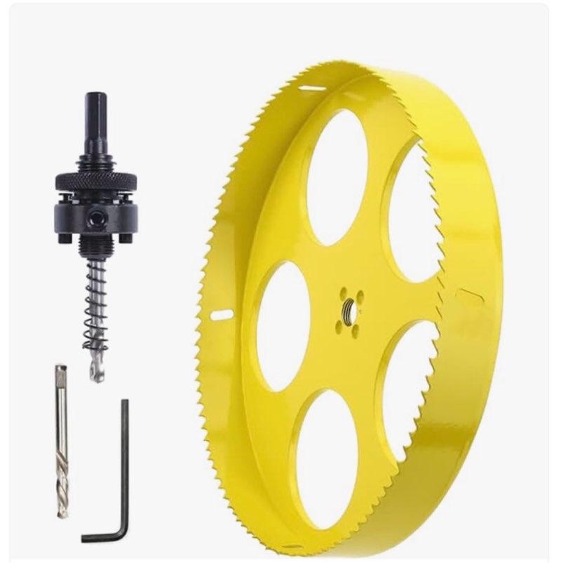 JIECHENG 10-1/2 Inch Bi-Metal Hole Saw, 10.5" Hole Cutter with Heavy Duty Arbor and Extra Pilot Dril