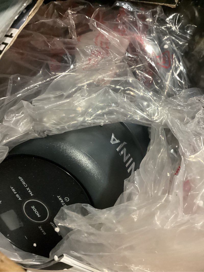 Condition photo showing As Is for Ninja Crispi 4-in-1 Portable Glass Air Fryer Cooking System, 1500W, 4QT & 6-Cup TempWare Glass Containers with Storage Lids, Microwave, Freezer & Dishwasher Safe, Cyberspace Gray, FN101GY Navy