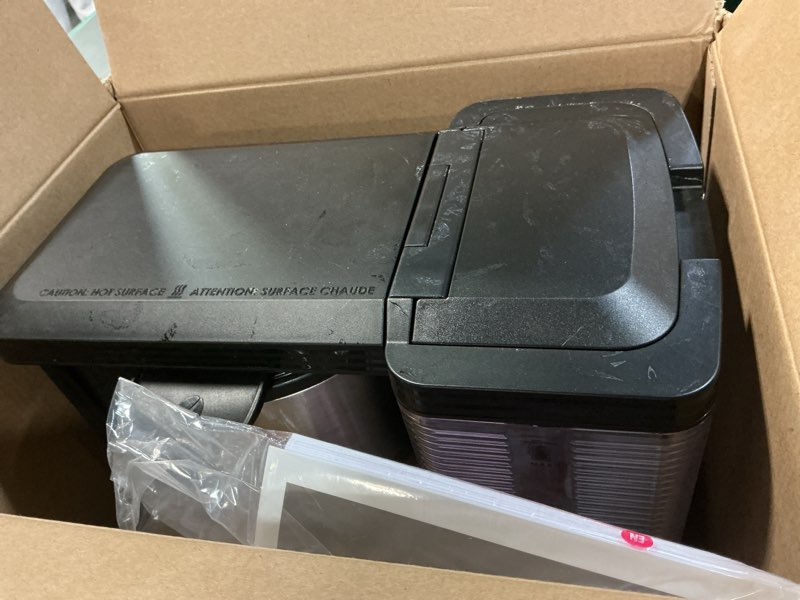 Condition photo showing As Is for Ninja Specialty Coffee Maker, Hot & Iced Coffee, 6 Brew Styles, 8 Sizes, Small Cup to Travel Mug, 10-Cup Carafe, Fold-Away Frother, Permanent Filter, Removable Reservoir, Black, CM401 10 Cup