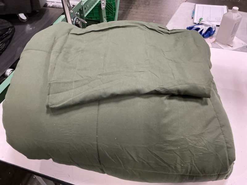 Condition photo showing Good Condition for cozylux full size comforter sets - olive green comforter full size, 3 pieces box stitched bed set for all seasons, soft lightweight bedding sets with 1 down alternative comforter and 2 pillow shams olive green full