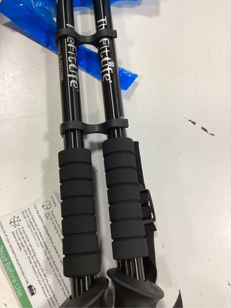 Condition photo showing Good Condition for TheFitLife Nordic Walking Trekking Poles - 2 Sticks with Anti-Shock and Quick Lock System, Telescopic, Collapsible, Ultralight for Hiking, Camping, Mountaining, Backpacking, Walking, Trekking Black