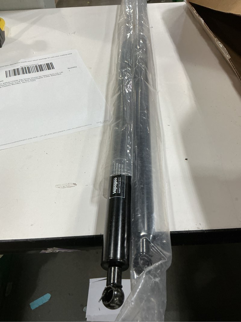 Condition photo showing As Is for vepagoo 38 inch 300lb/1334n gas struts shocks for heavy duty lid, lift support for tonneau cover truck rv bed snowmobile trailer basement floor hatch cap custom wooden, 2pcs (1 pair) 38 inch 300 lb