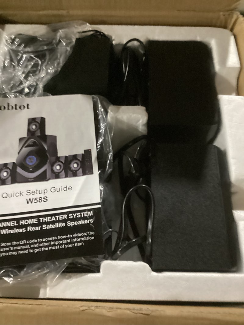 Condition photo showing New/Like New for bobtot home theater system wireless rear satellite speakers 800w 6.5 inch subwoofer 5.1/2.1 channel surround sound systems with arc optical bluetooth input